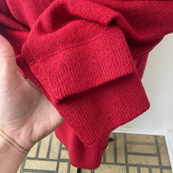 Vintage Steve Fabrikant Wool Dress Christmas Holidays Red - Picture 5 of 14